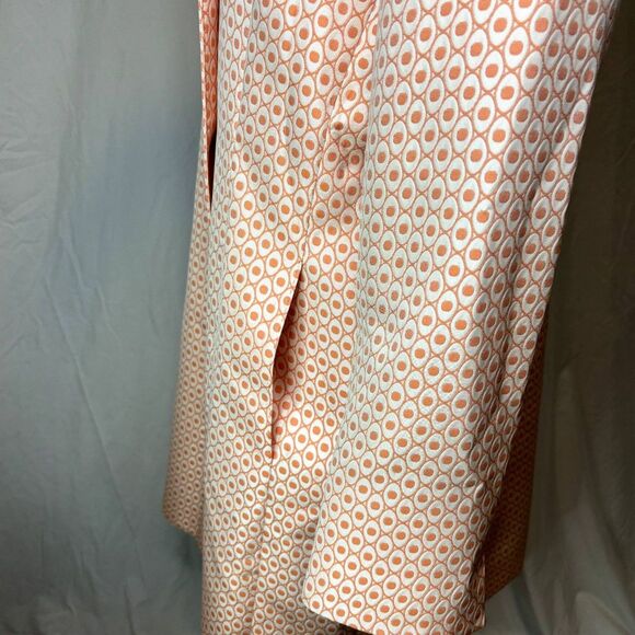 Cinzia Rocca Salmon Pink Luxury Monogram Button Down Trench Coach Jacket Womens - Picture 8 of 11